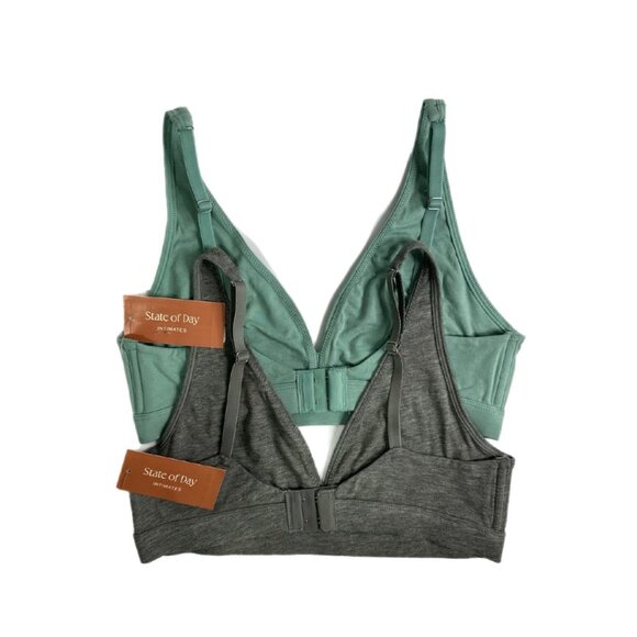 State of Day Intimates – Bundle of 2 Canton & Pewter Heath Soft Bralettes SMALL - Picture 3 of 5
